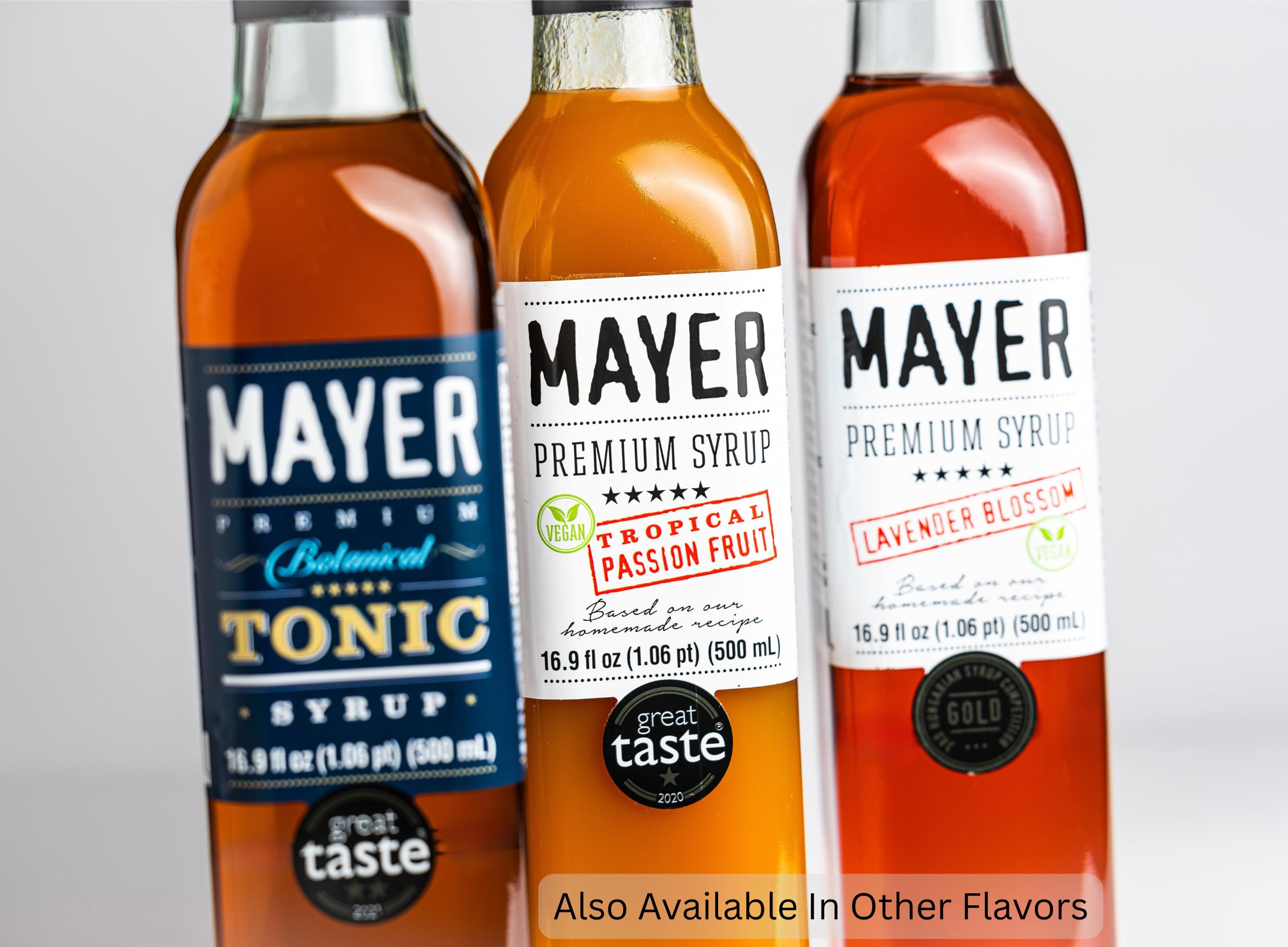 Bar counter scene with Mayer syrup showing professional cocktail use