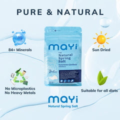 MAYİ salt dissolving in glass showing quick solubility benefit