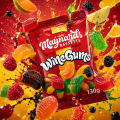 Maynards scattered pieces showing assorted shapes and vibrant colours