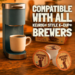 Mayorga K-Cup close-up of pod lid highlighting easy-brew design benefit