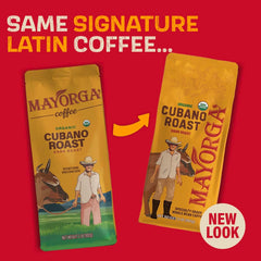 Mayorga whole beans texture close-up showing rich roast and aroma benefit