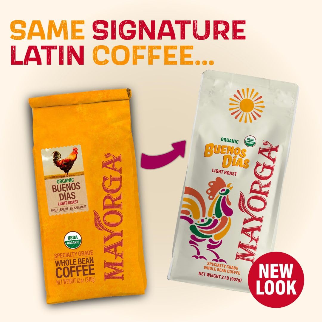 Mayorga close-up of whole beans revealing roast color and bright aroma benefit