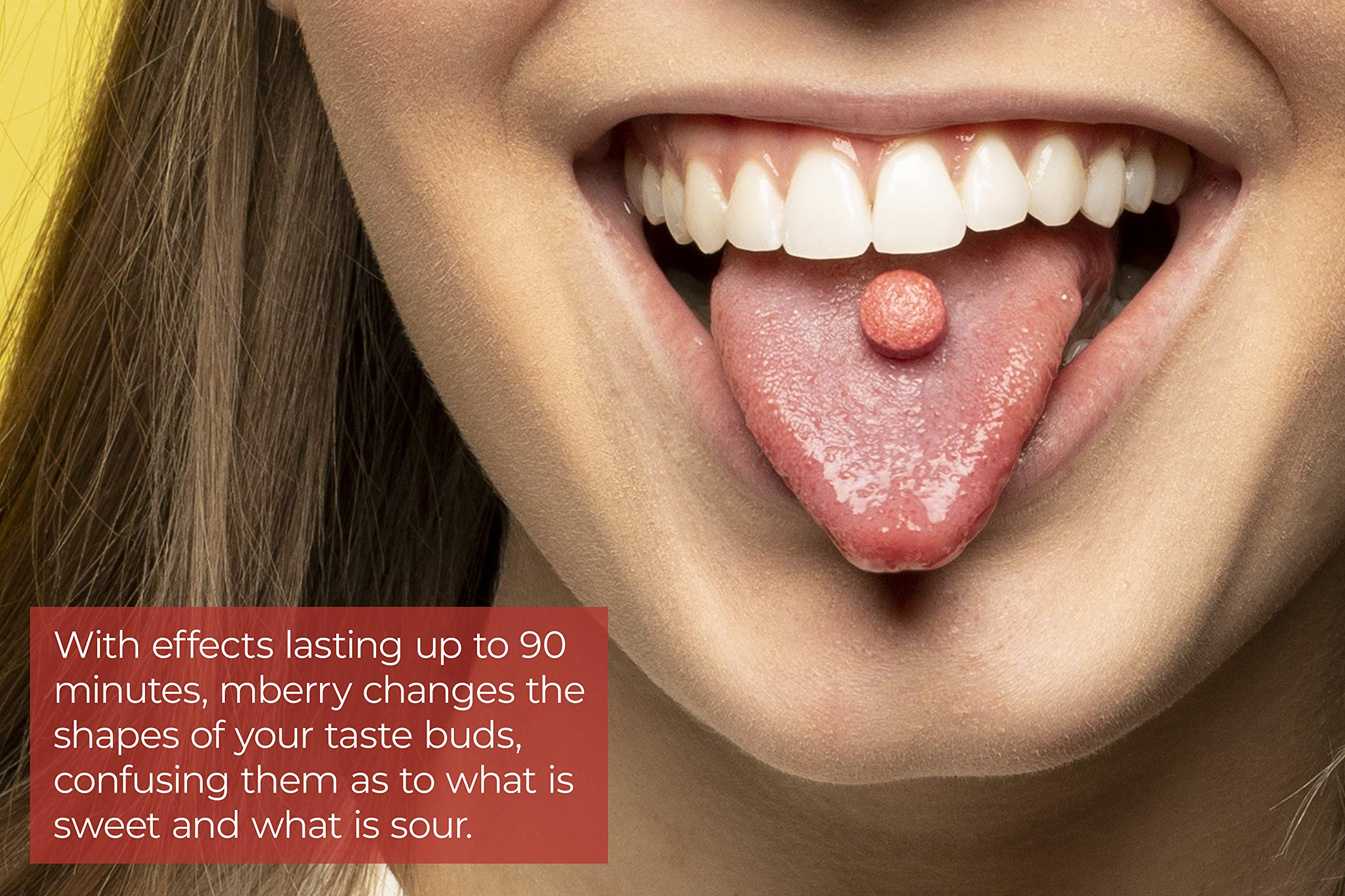 mberry tablet closeup texture visible and easy‑to‑dissolve benefit