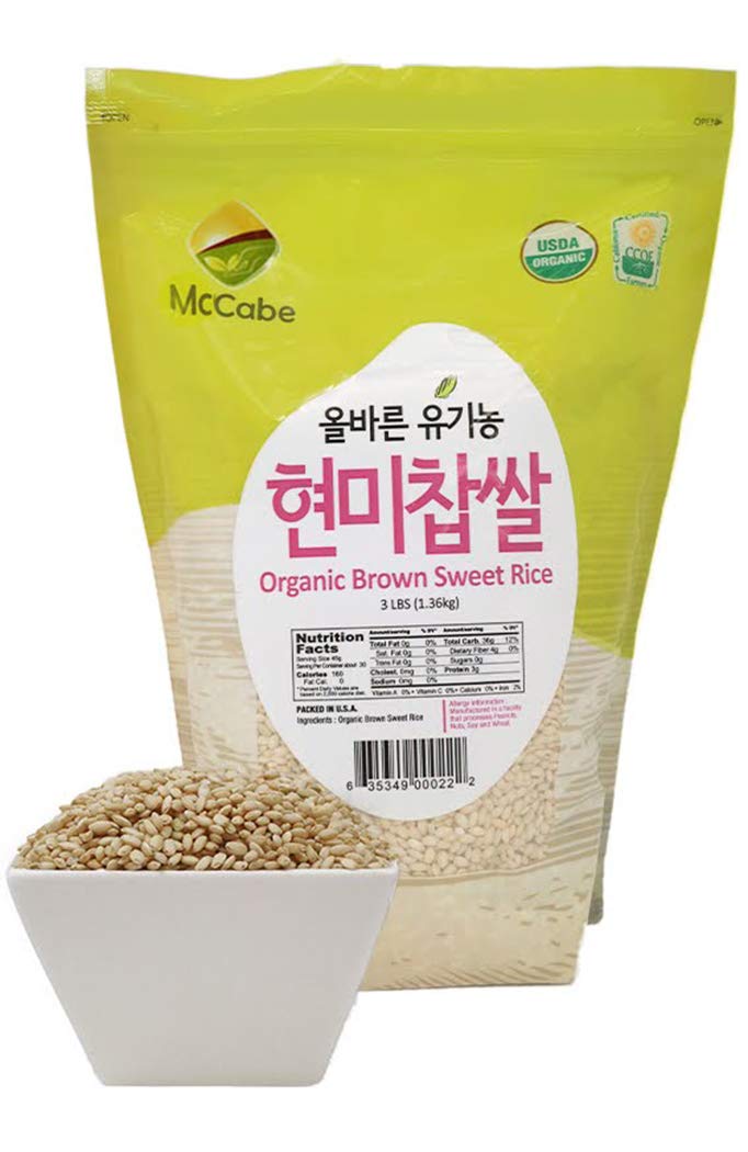 McCabe cooked sticky brown rice in bowl demonstrating cohesive texture for dishes