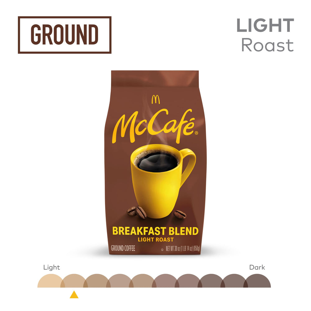 McCafé bag label detail showing kosher certification and responsibly sourced claim