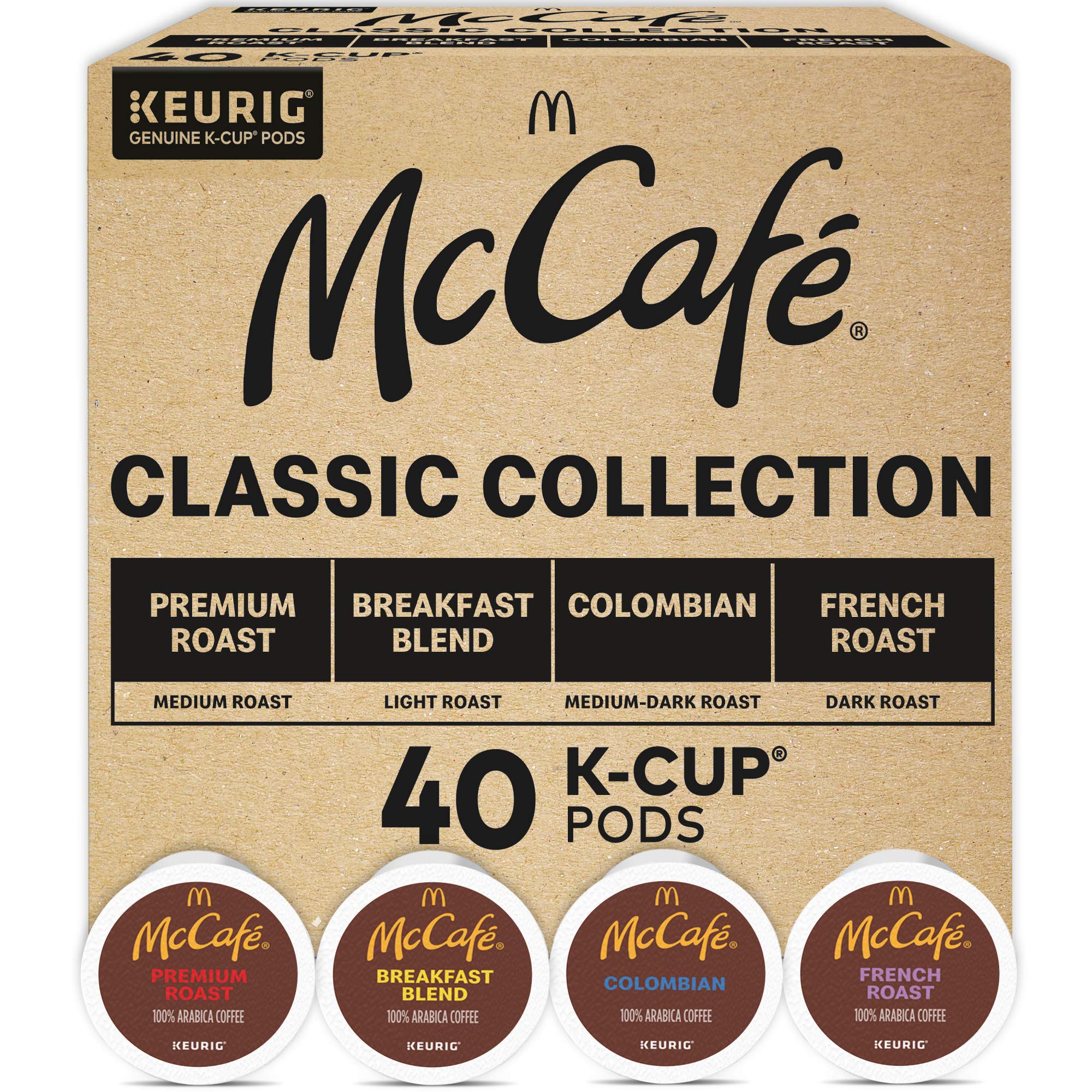 McCafé front packaging showing variety pack and count for easy choice