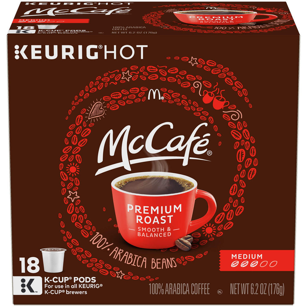 McCafe front box showing 18-count package and clear branding for easy storage