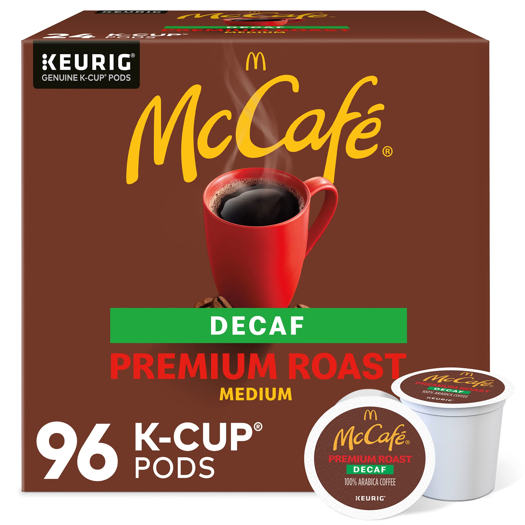 McCafe front packaging showing 96-count pods and convenience