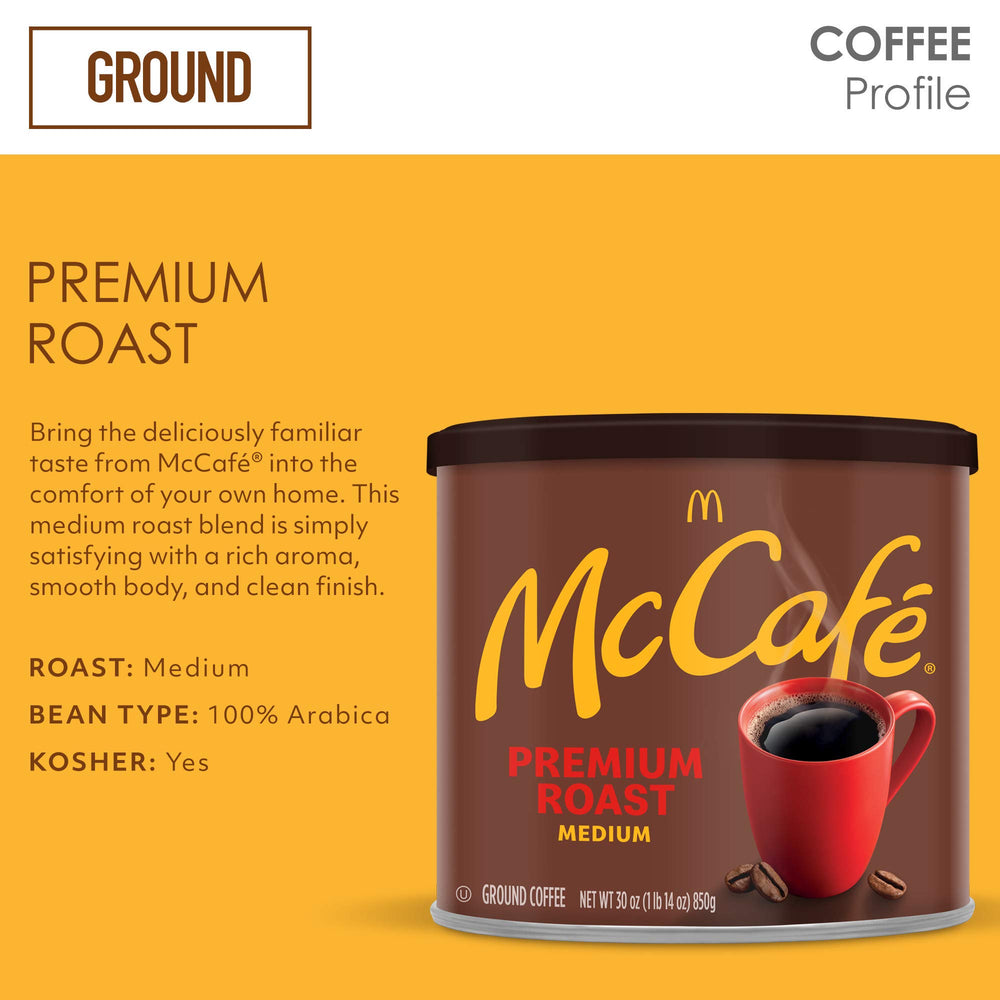 Close up of McCafé ground coffee texture highlighting consistent grind