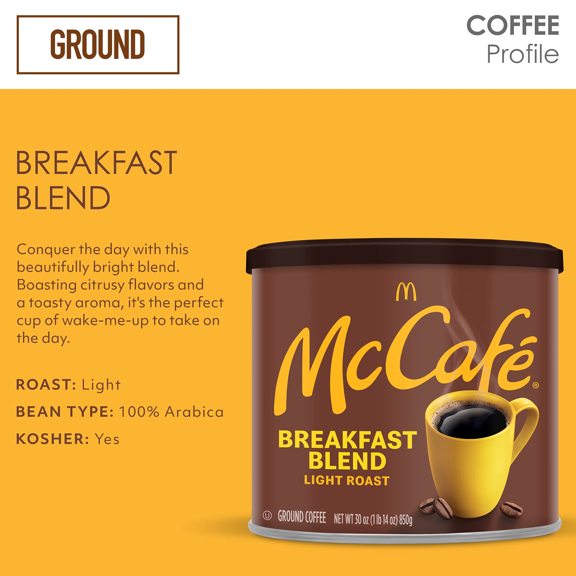 Close-up of McCafe ground coffee texture highlighting fine grind and aroma