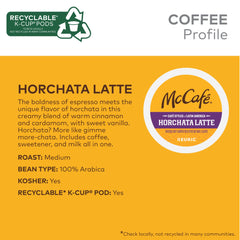 McCafé brewed Horchata Latte cup top view with cinnamon, rich creamy appearance