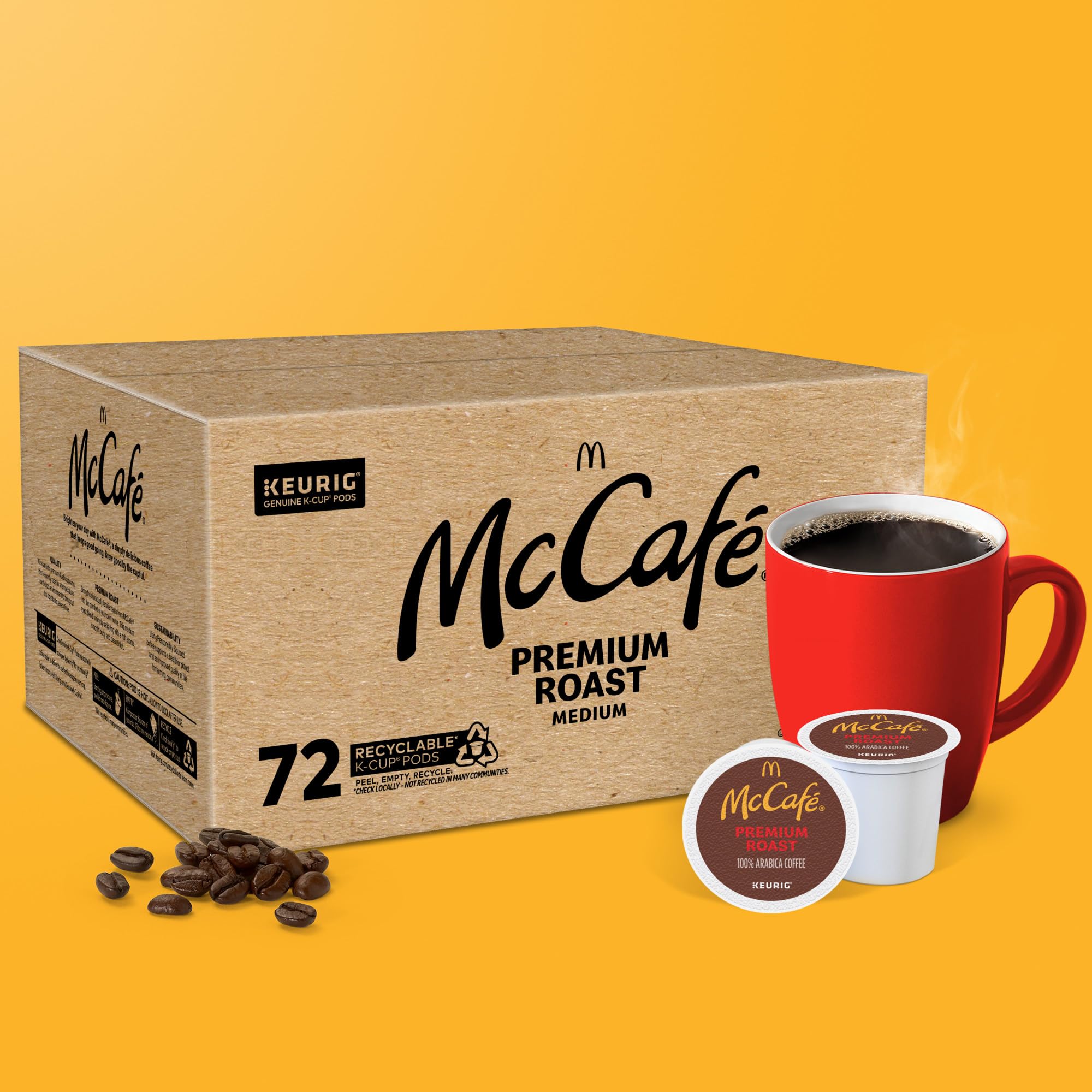 McCafé box beside a ruler showing pack size and value benefit