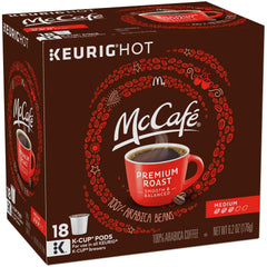 McCafe K-Cup inserted in Keurig brewer demonstrating fast single-serve brewing