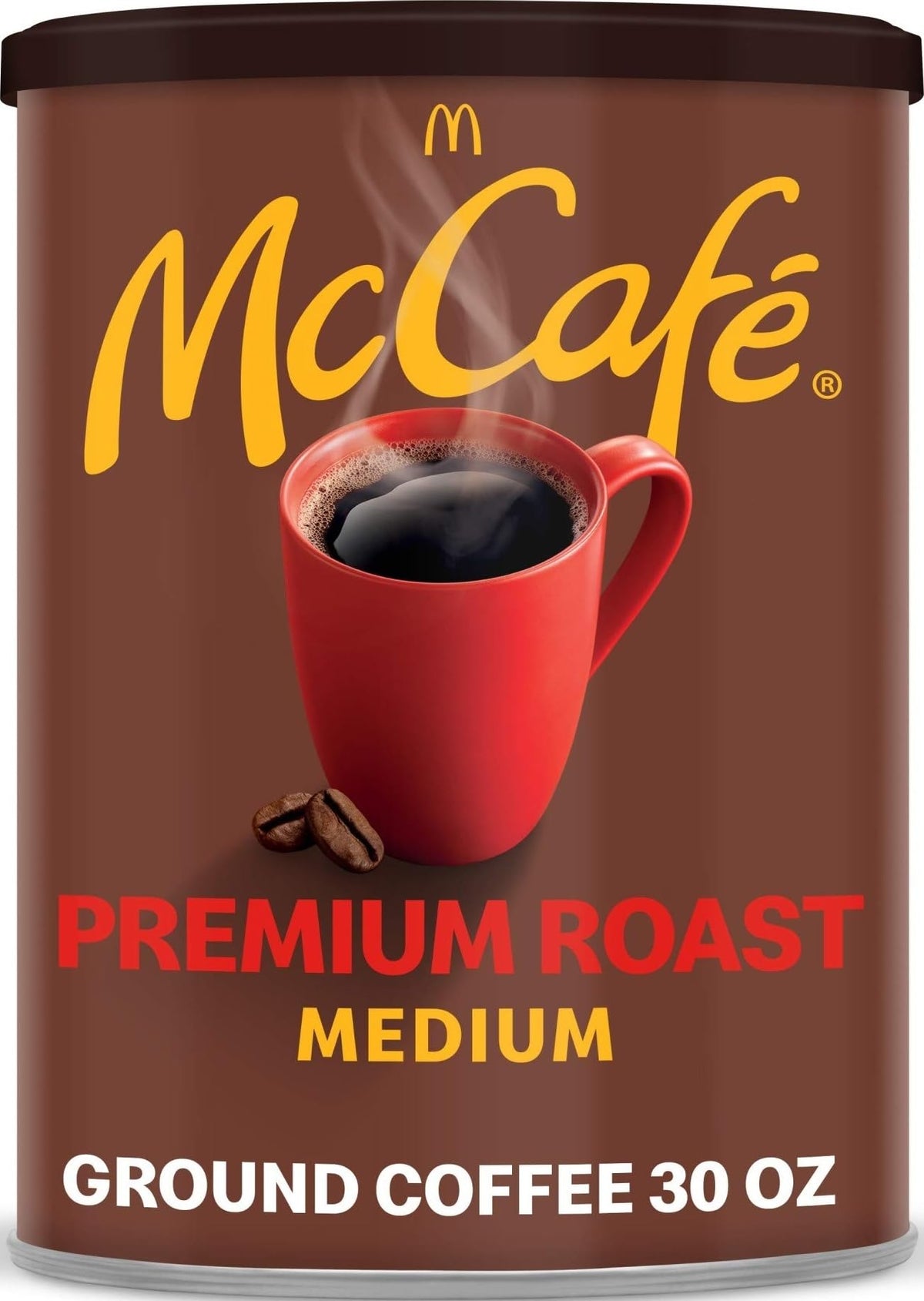 McCafé front canister showing brand and large 30 oz size benefit