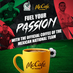 McCafé open canister with grounds preserving freshness for better flavor