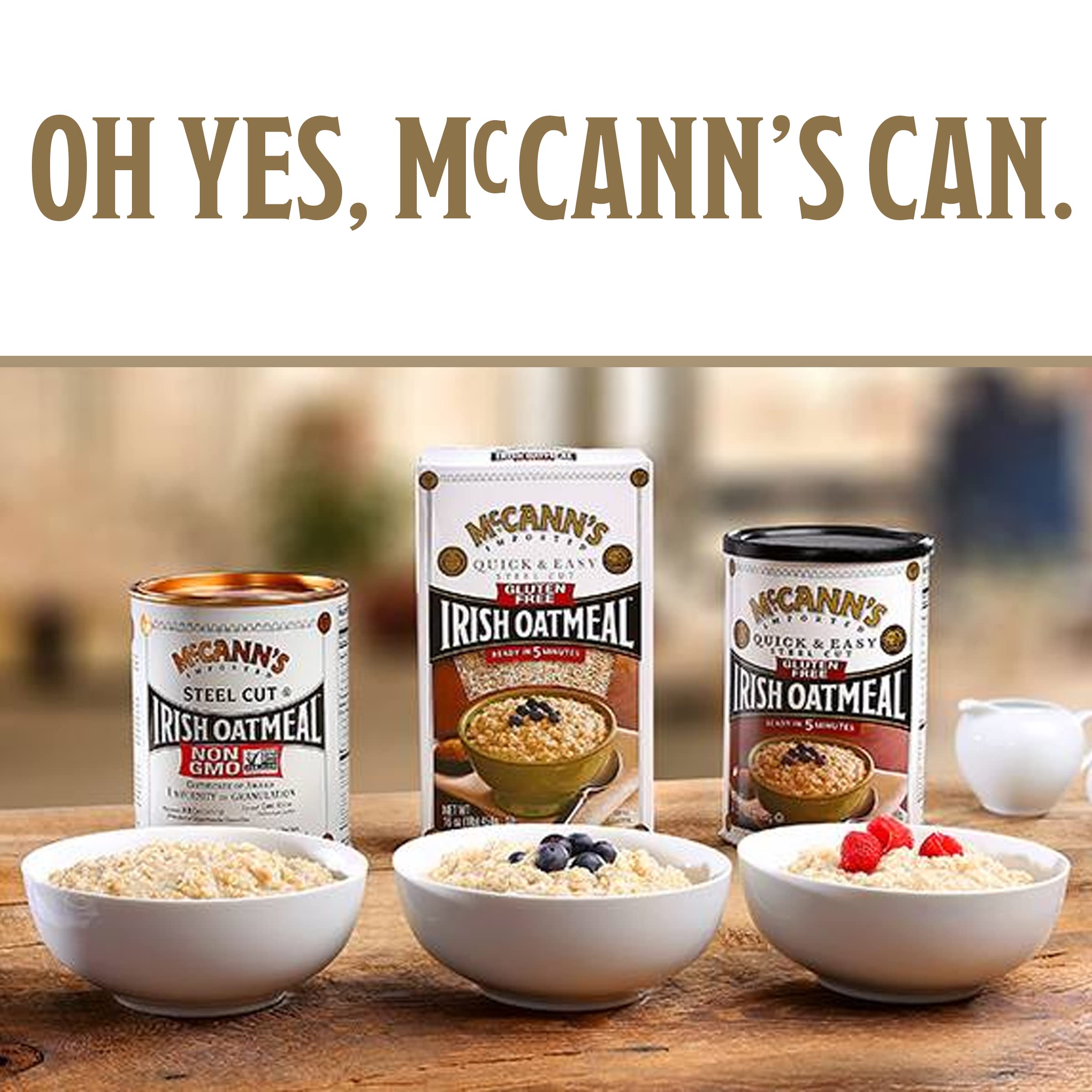 McCann's cup placed inside a backpack highlighting portable hot breakfast convenience