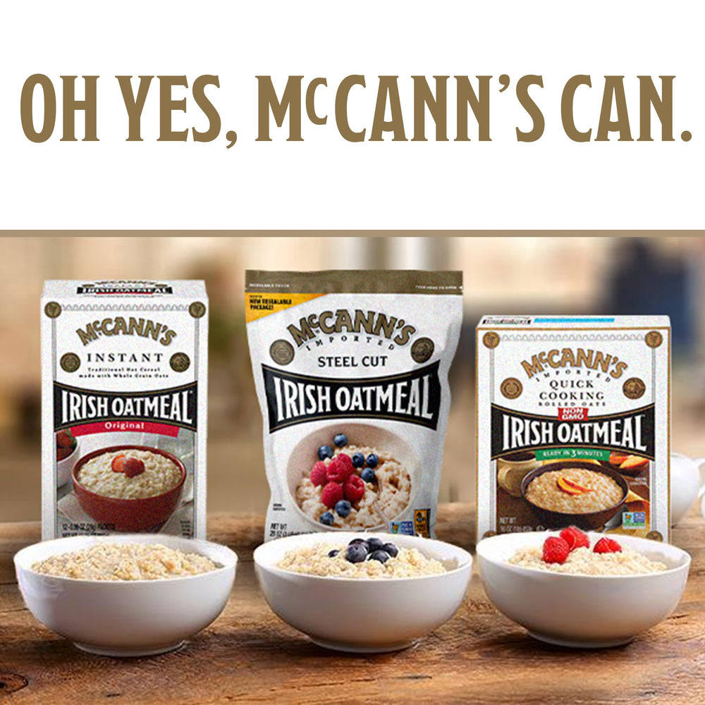 McCann's nutrition label and kosher mark showing dietary information