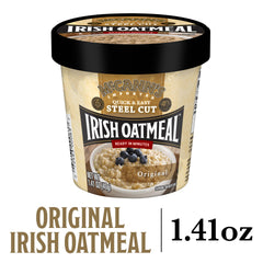 McCann's cup opened ready to add water for fast microwave preparation