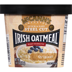 McCann's Original front packaging shows single-serve convenience and brand trust
