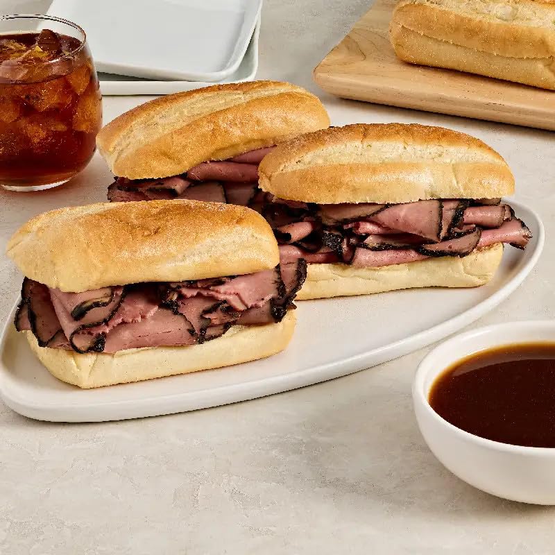 McCormick au jus served with French dip sandwich for easy entertaining
