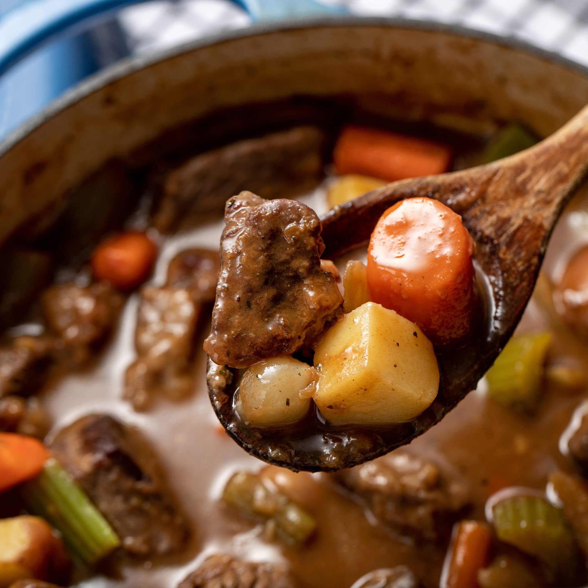 McCormick family dinner setting showing stew served for crowd-pleasing benefit