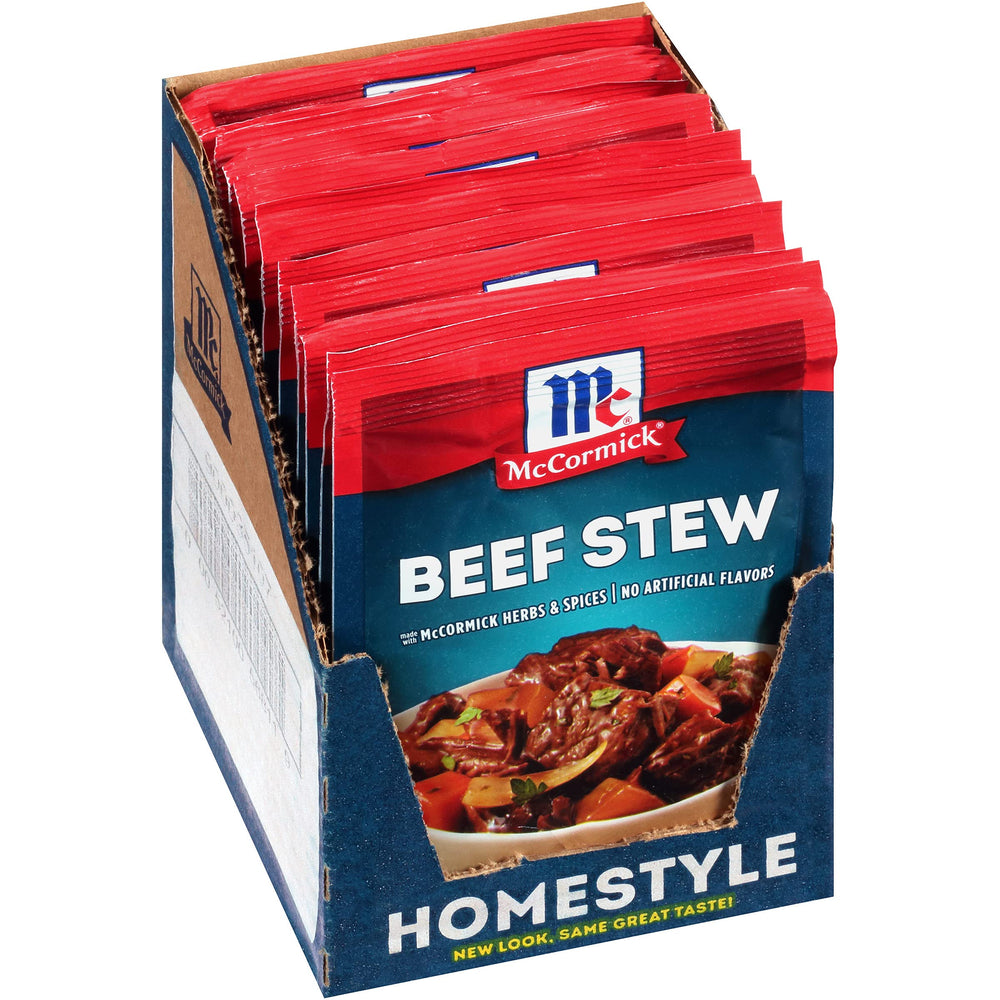 McCormick front packet view showing seasoning for rich beef flavor