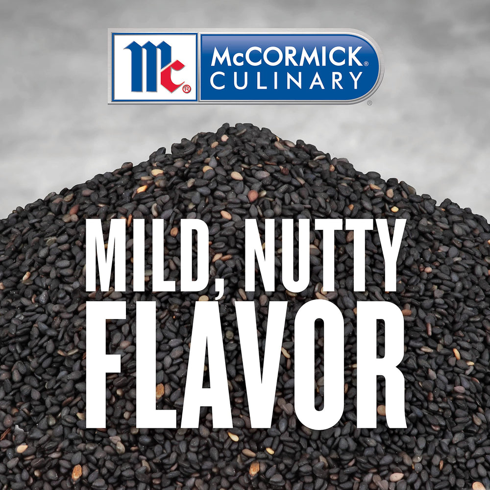 McCormick Culinary seeds atop sushi roll adding visual contrast and texture