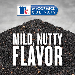 McCormick Culinary seeds atop sushi roll adding visual contrast and texture