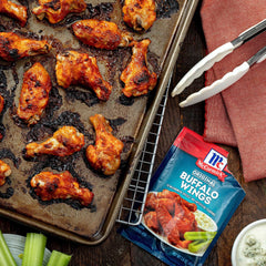 Basket of crispy chicken tenders seasoned with McCormick mix, family-friendly