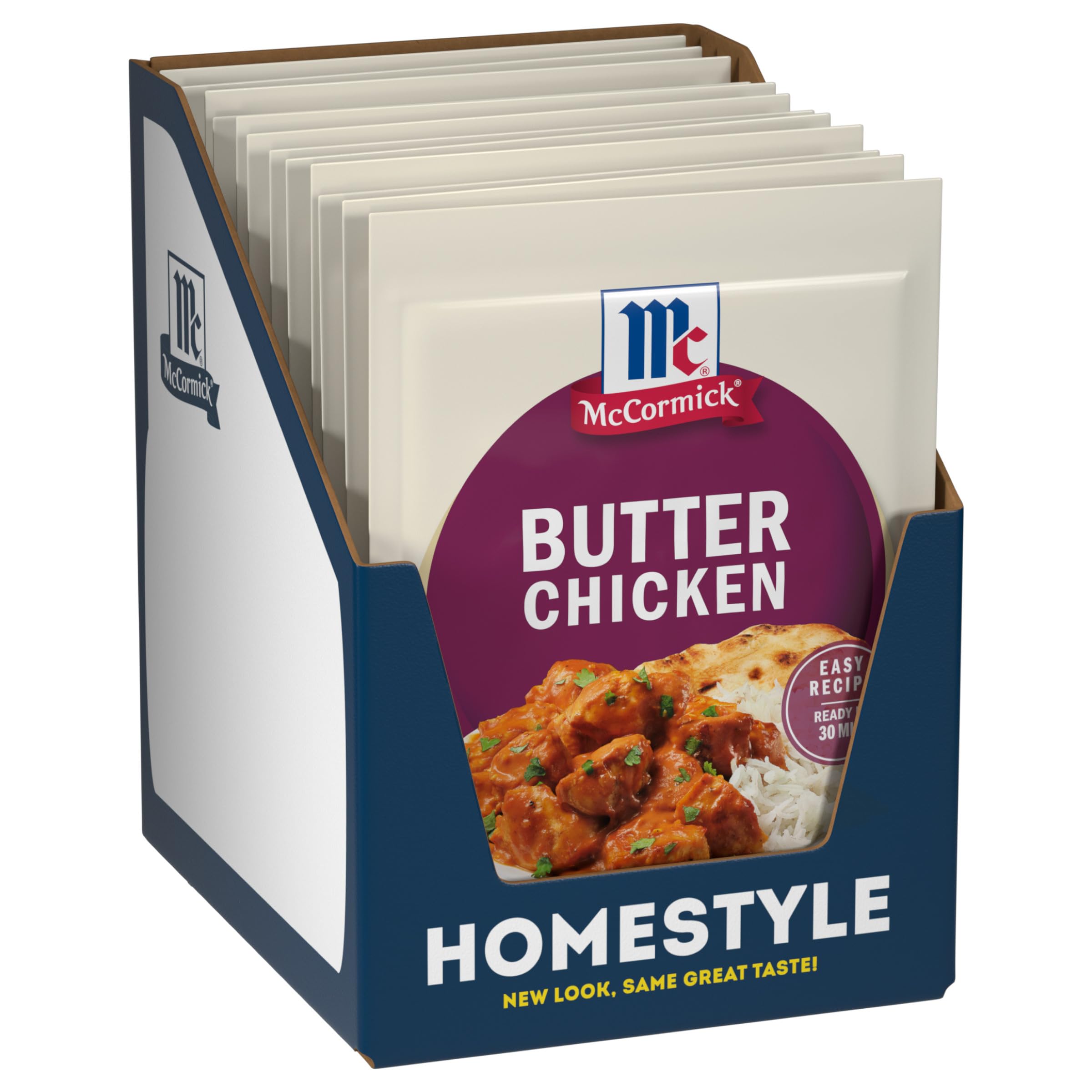 McCormick front packaging showing Butter Chicken mix and convenience benefit