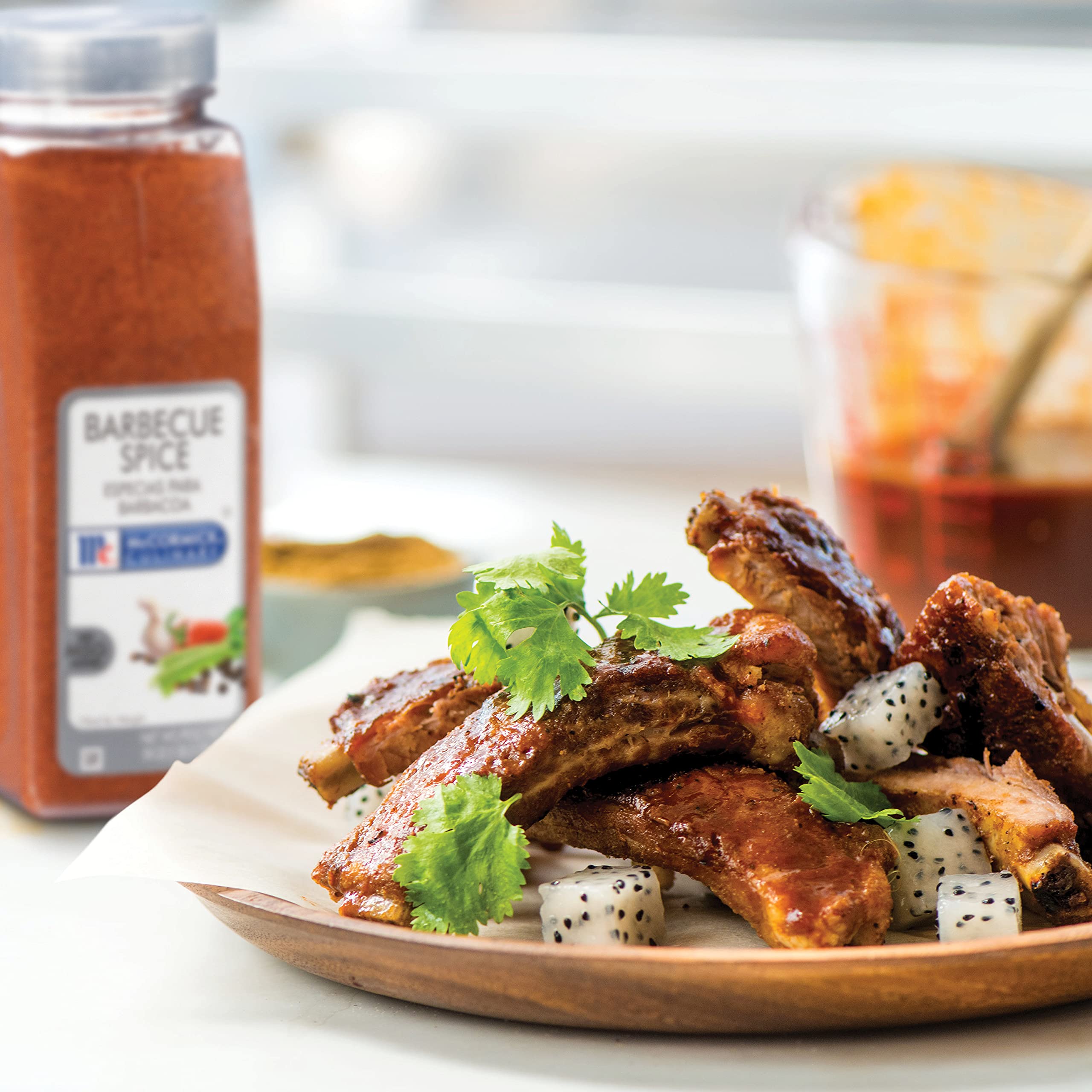 McCormick Culinary rub applied to ribs demonstrating rich color and flavor boost