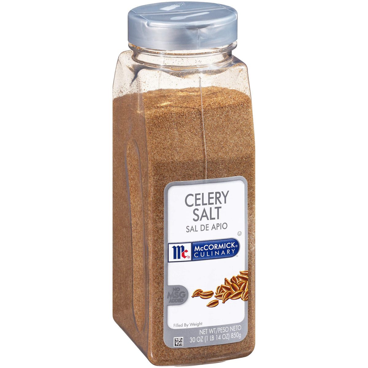 McCormick Culinary front packaging showing 30 oz container and clear label benefit