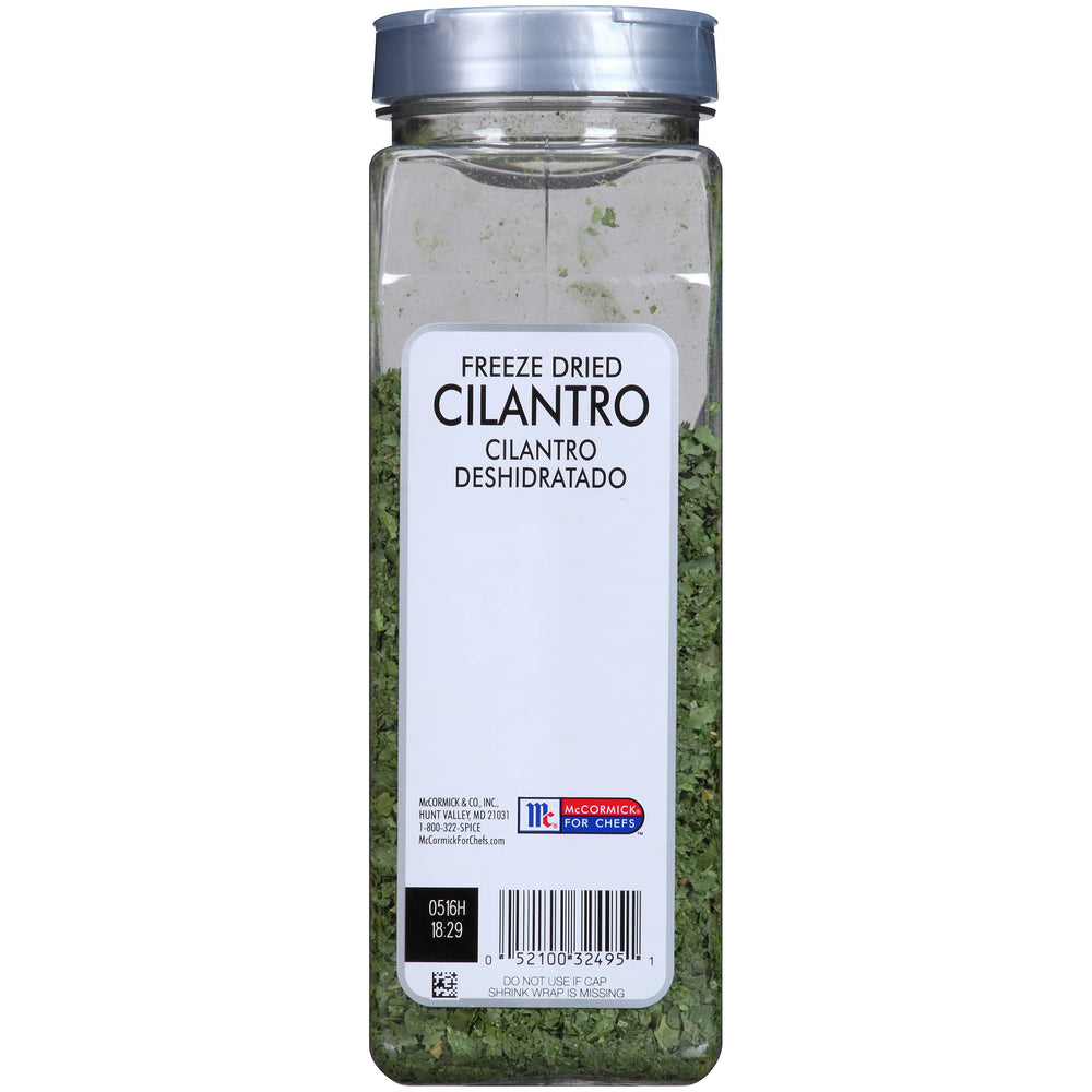 McCormick Culinary rehydrated cilantro flakes demonstrating restored freshness