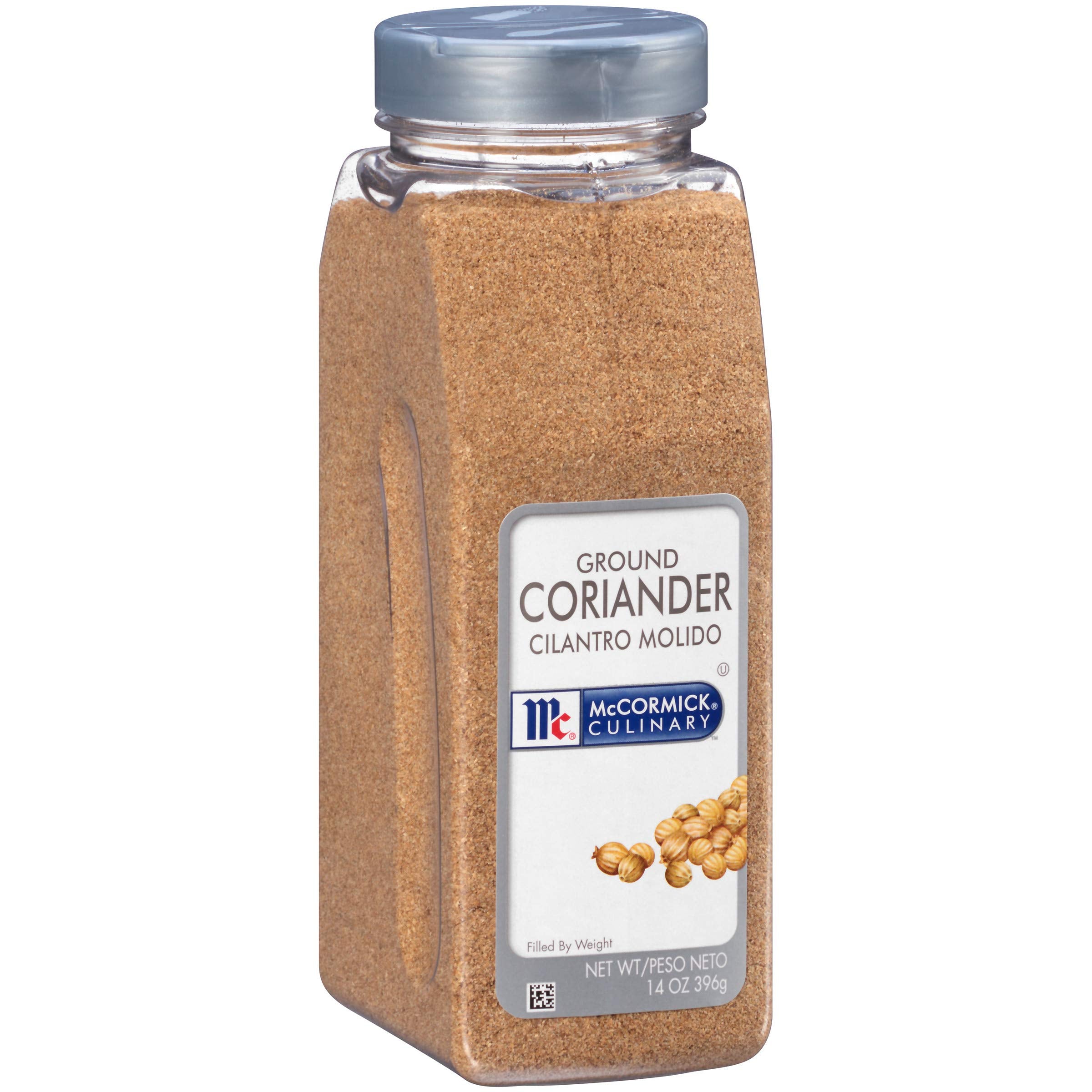 McCormick Culinary front label showing 14 oz coriander and product identity benefit