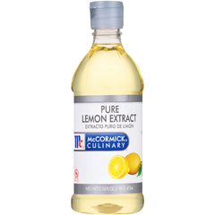 McCormick Culinary front label showing 16 fl oz and lemon extract benefits