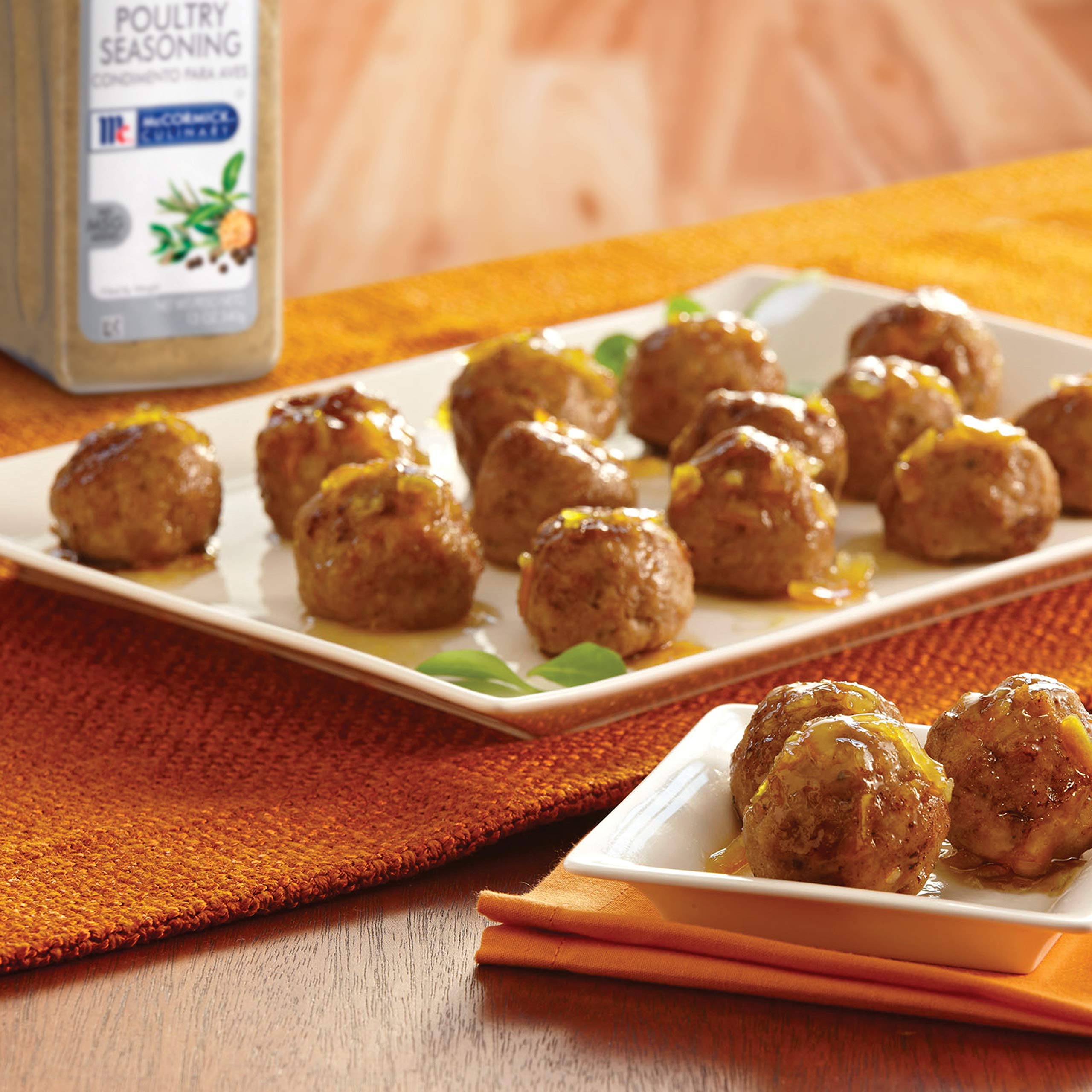McCormick Culinary seasoning folded into stuffing in bowl to boost herb depth and consistency