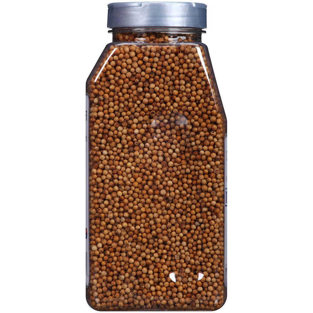 McCormick Culinary seeds beside a scale showing 11-ounce size for volume needs