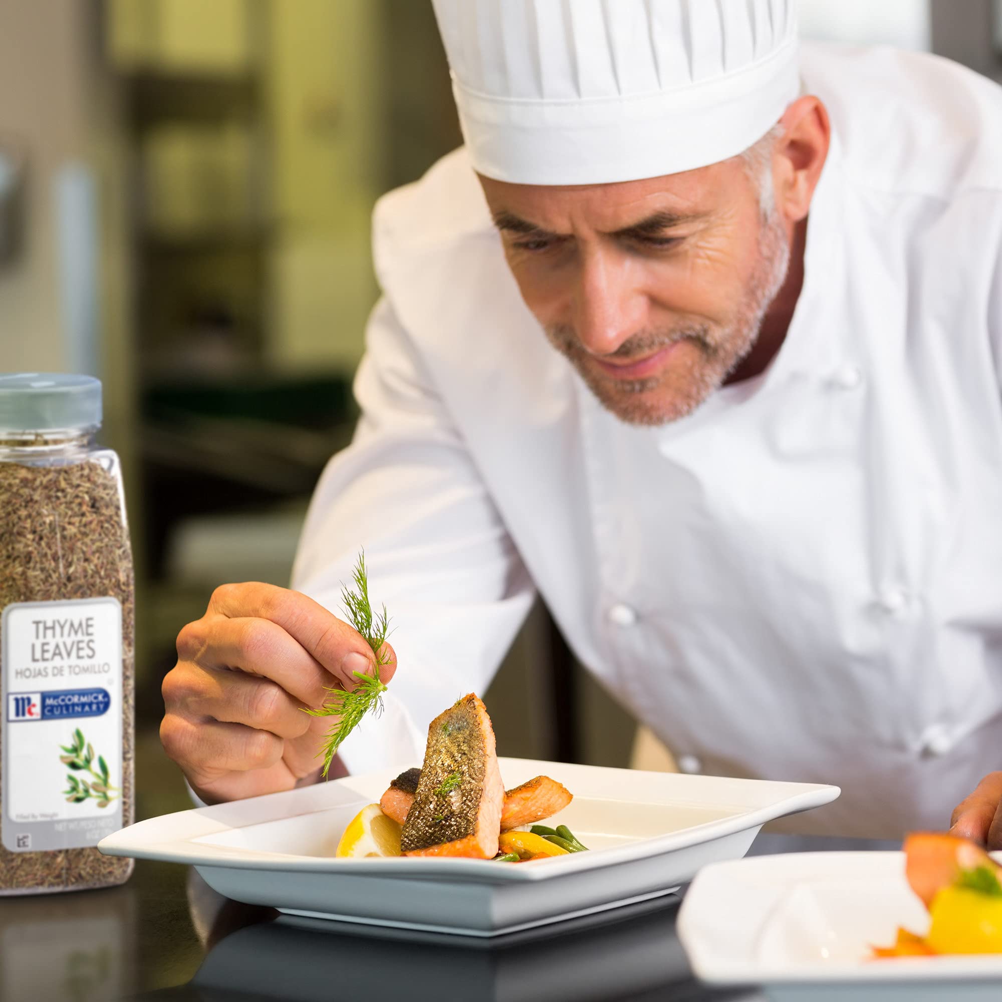 McCormick Culinary close-up of dried thyme leaf texture highlighting even quality
