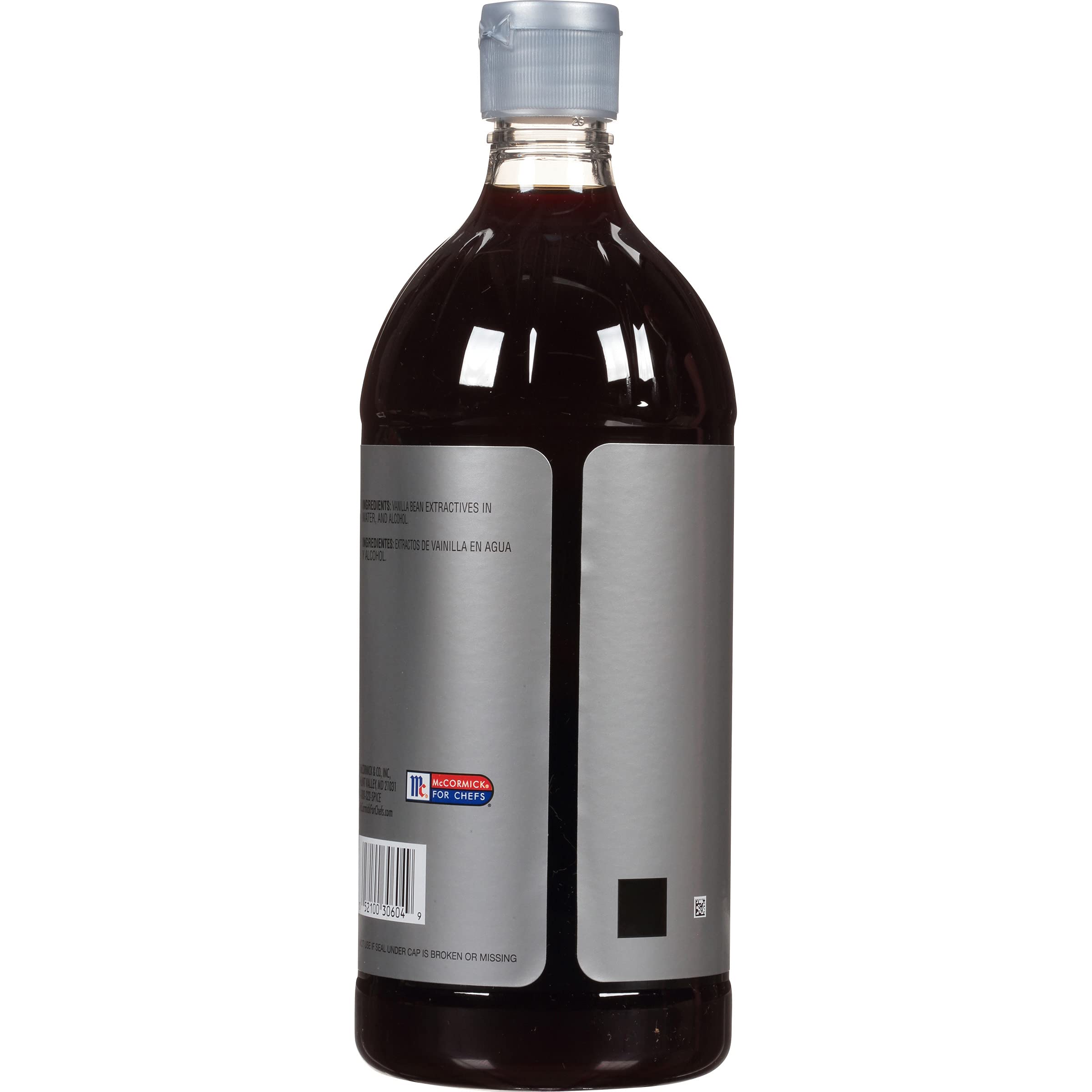 McCormick Culinary label close-up highlighting premium non-GMO vanilla and kosher certification