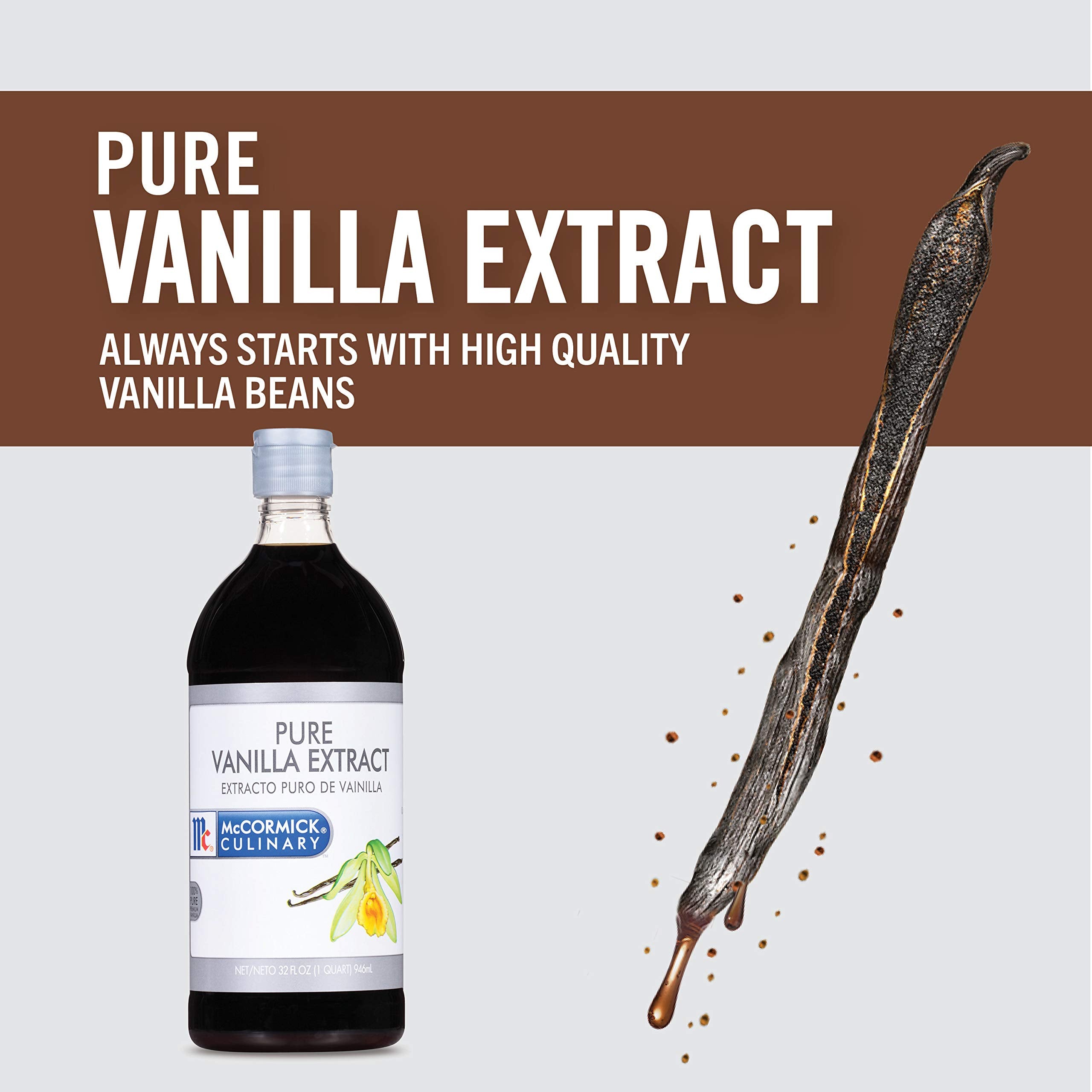 McCormick Culinary pouring vanilla extract into measuring cup to show easy dispensing benefit