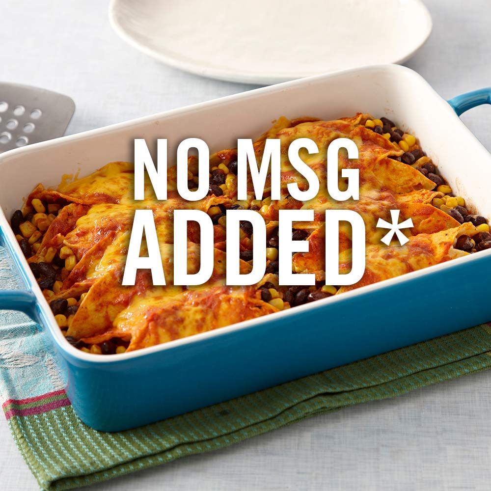 Baked enchiladas topped with cheese using McCormick mix, ready-to-serve family meal