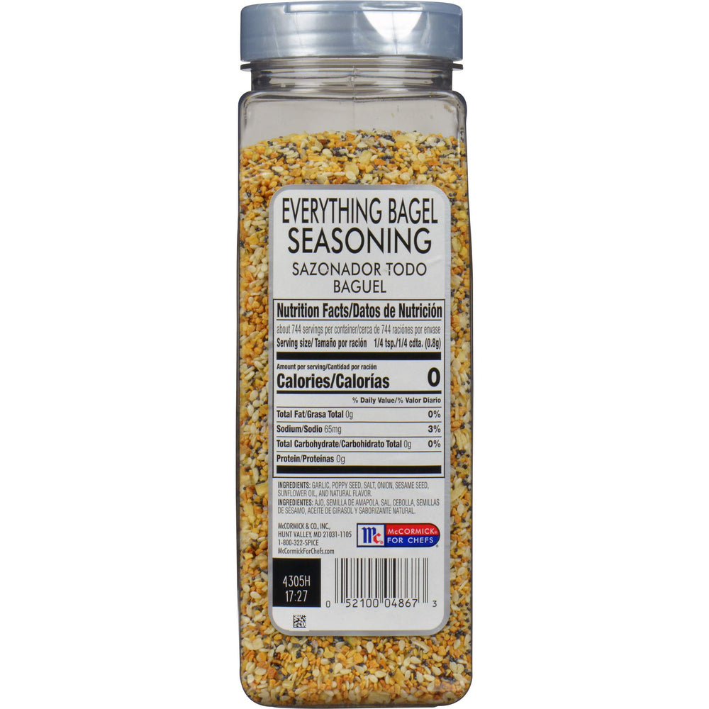 McCormick Culinary open container with seasoning spilling, convenient bulk refill