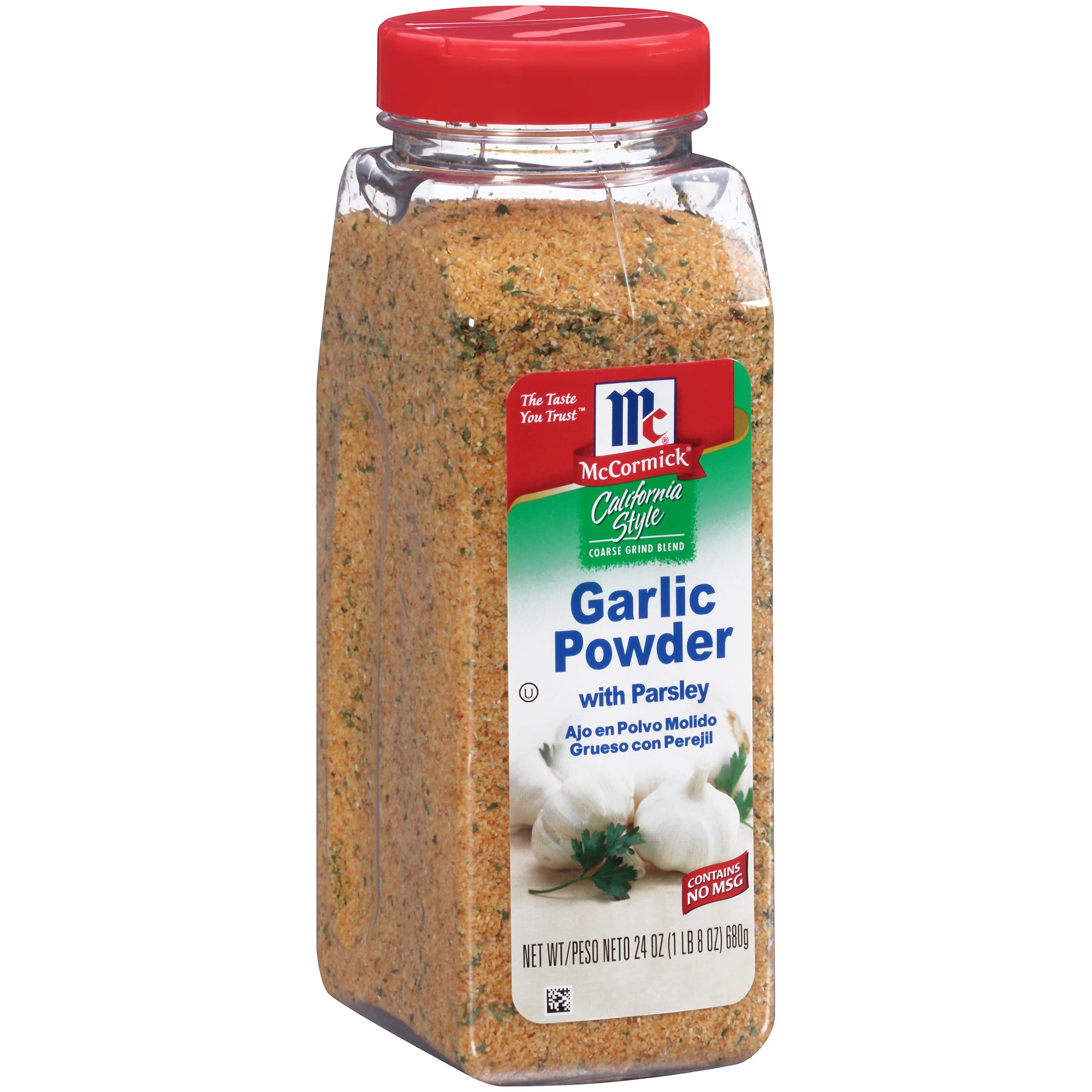 McCormick front 24oz jar showing product and easy-grip lid for convenience