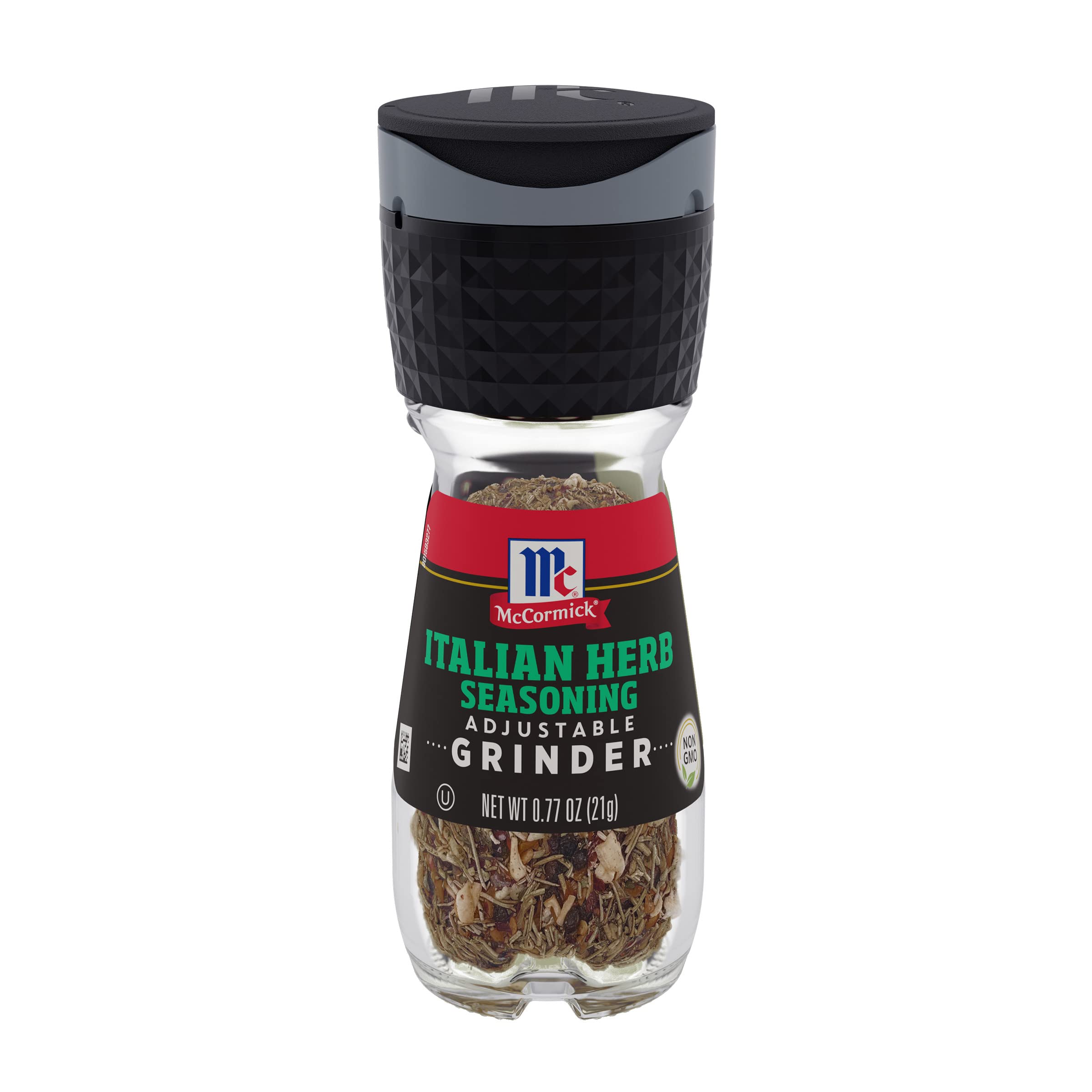 McCormick grinder front packaging showing glass bottle and label for easy identification and shelf appeal