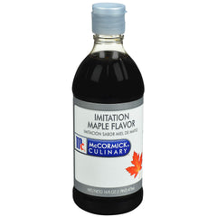 McCormick Culinary bottle front packaging showing maple flavoring and volume benefits