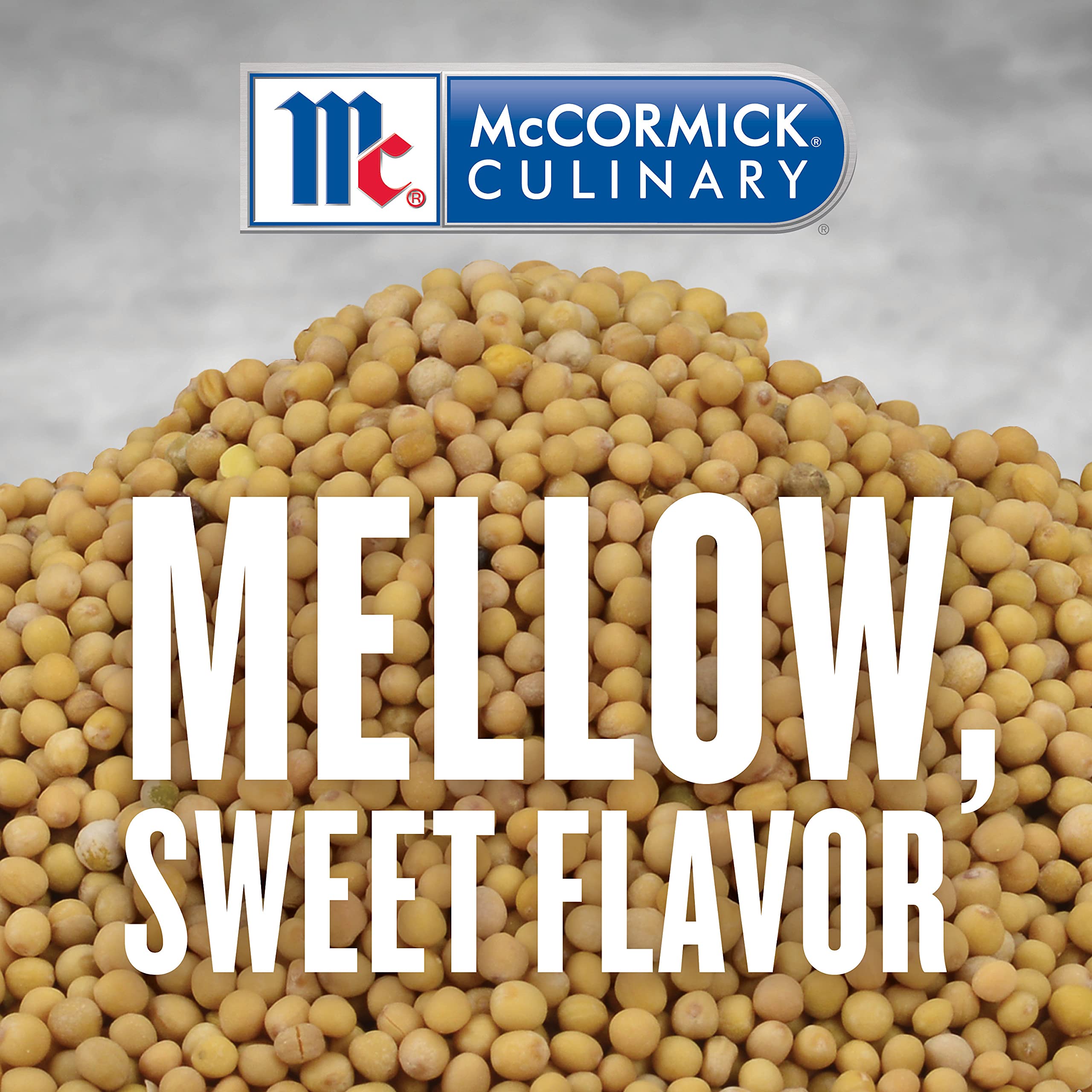 McCormick Culinary close-up of yellow mustard seeds texture for consistent flavor release