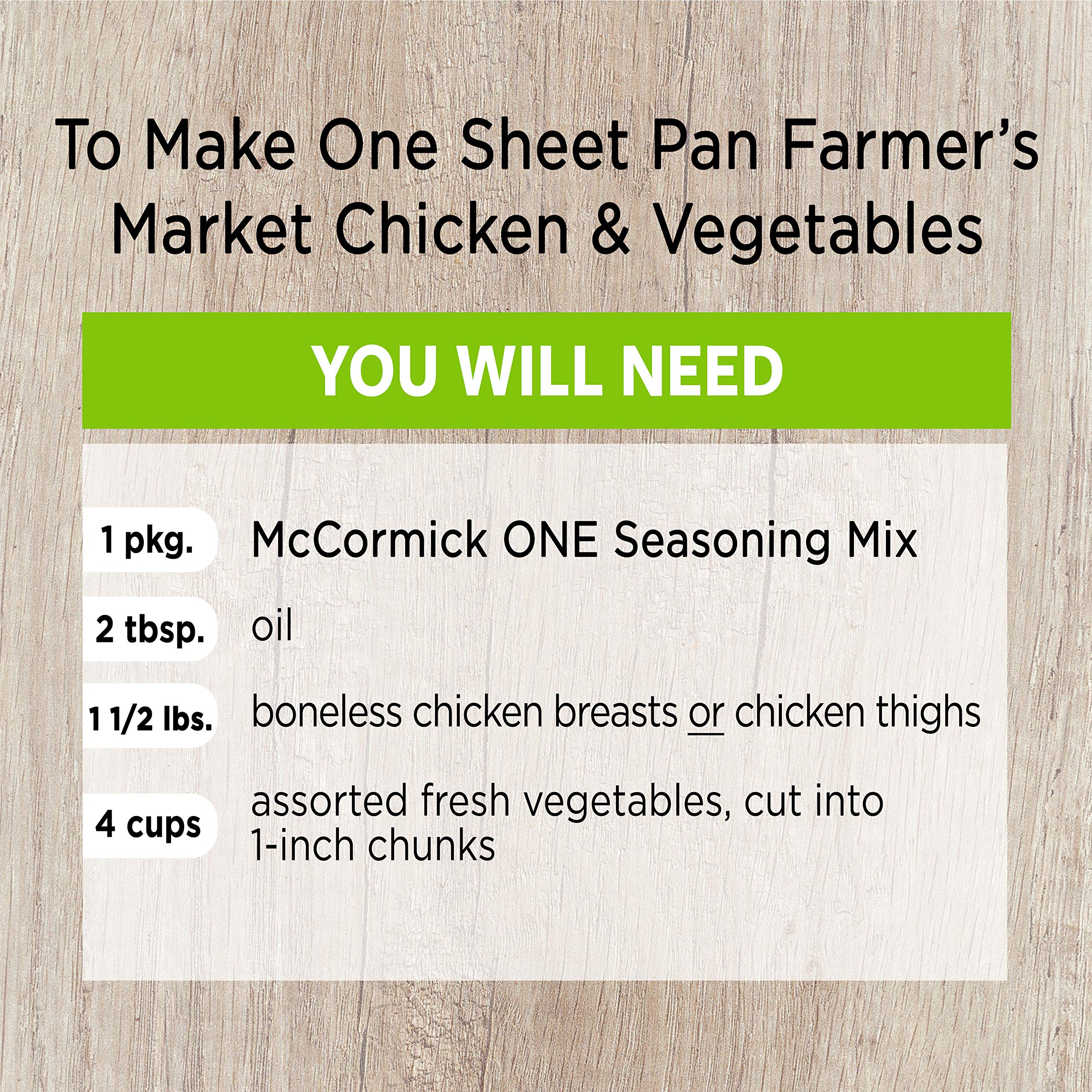 Sheet pan of vegetables and chicken roasting with McCormick ONE for easy cleanup