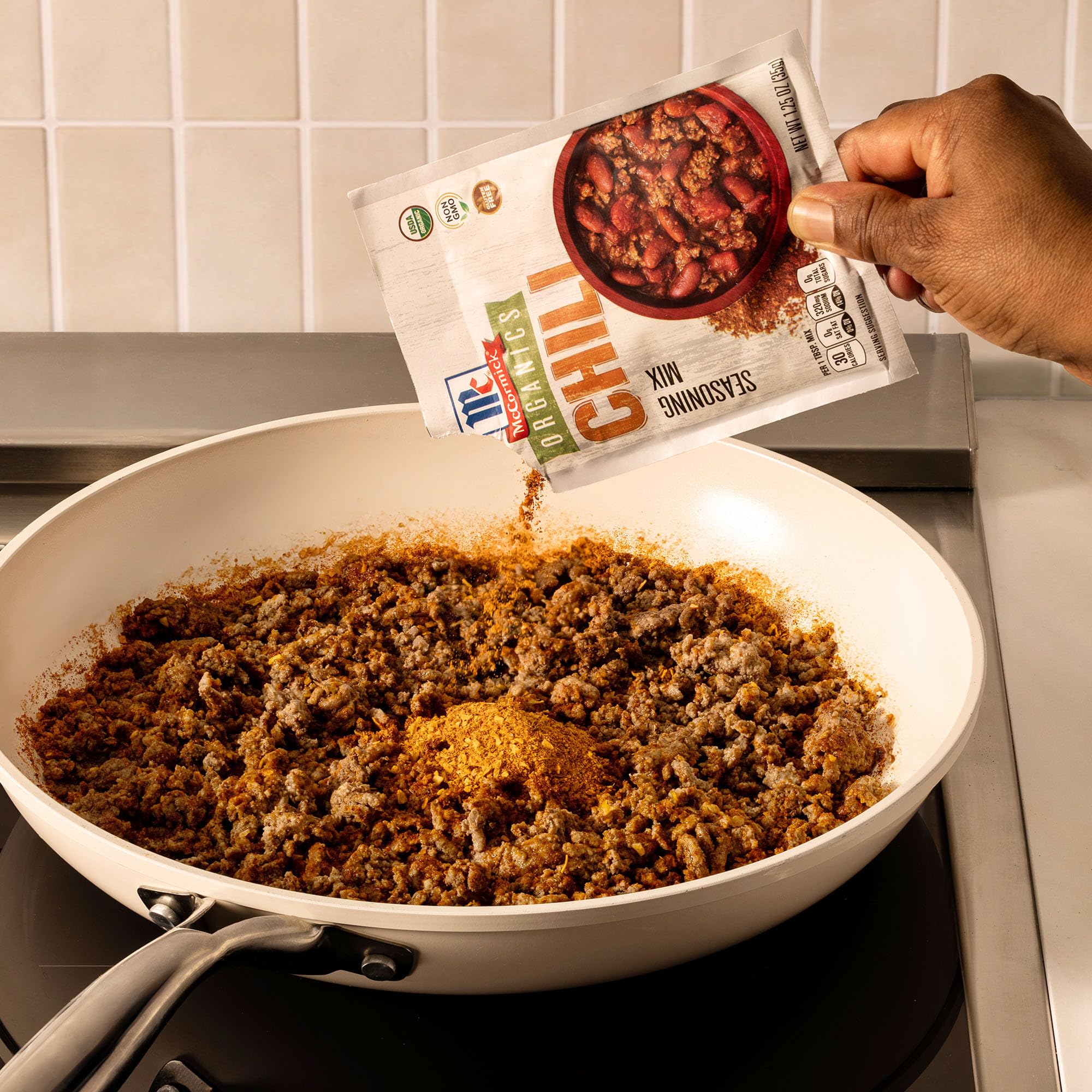 McCormick seasoning used on tacos with ground beef for consistent taste