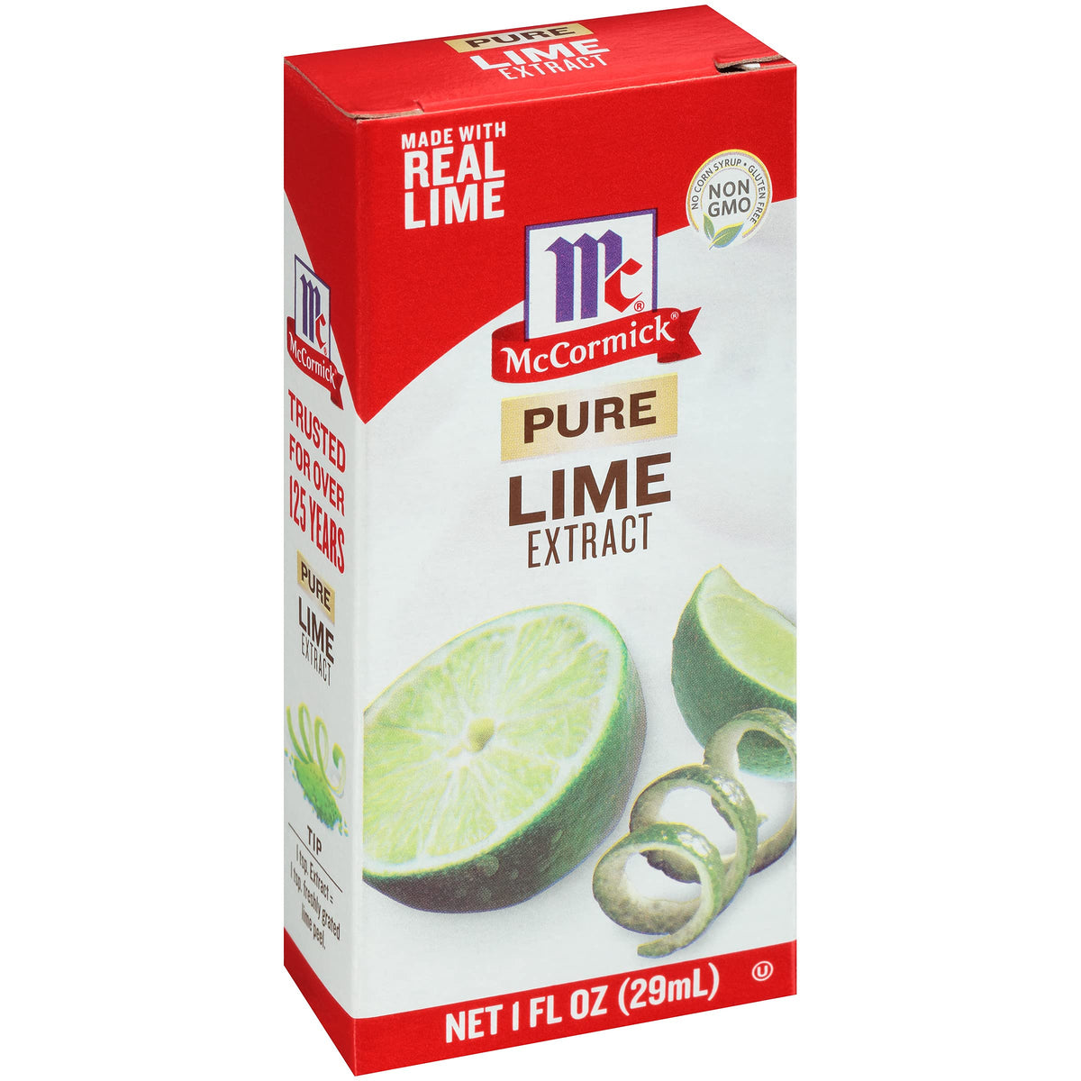 McCormick bottle front showing pure lime extract and clear branding for consistent flavor