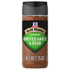 McCormick front packaging showing roasted garlic and herb seasoning benefits